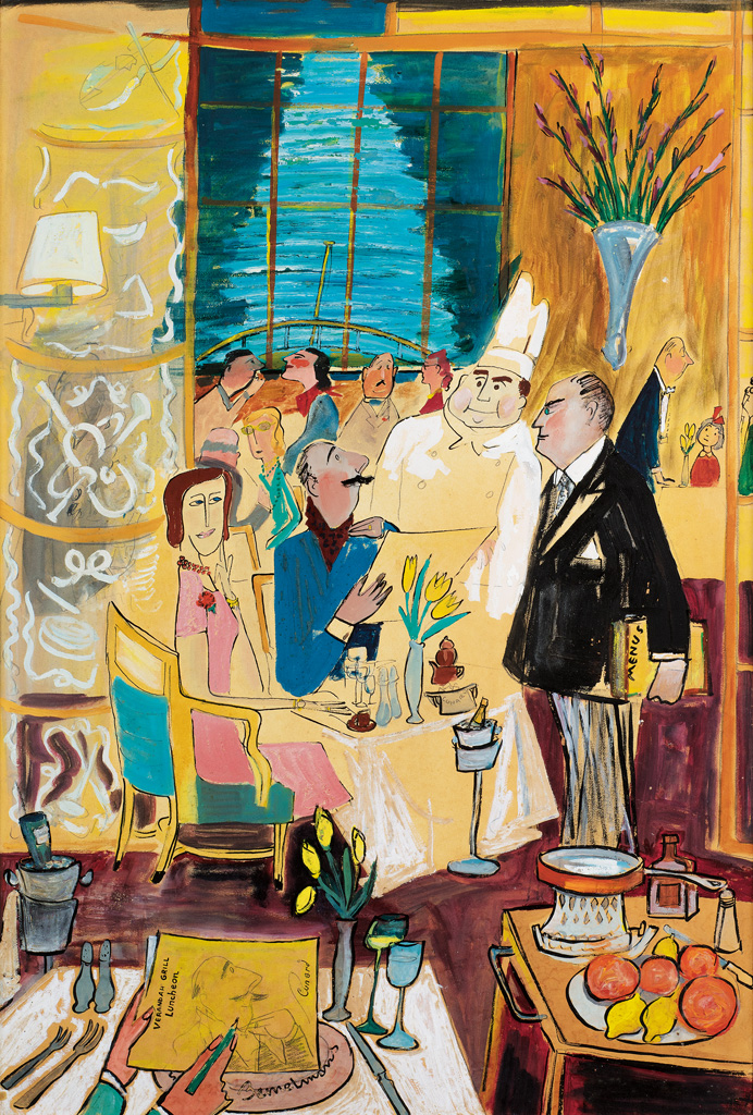 LUDWIG BEMELMANS. Verandah Grill Luncheon on the Queen Mary.